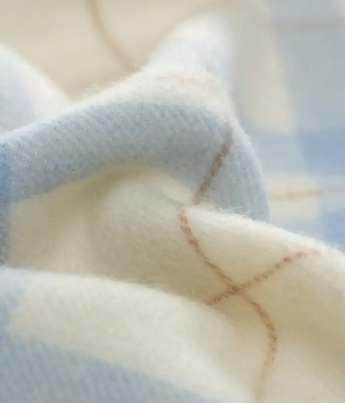 Maillard Style Womens Plaid Wool Scarf With Fringe