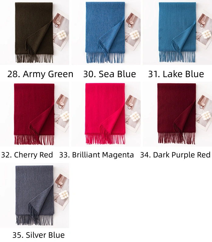 Ladies Plain 100 Wool Scarf For Winter With Tassel