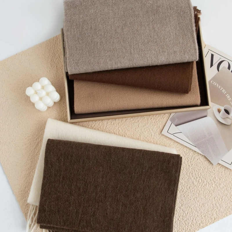 Ladies Plain 100 Wool Scarf For Winter With Tassel