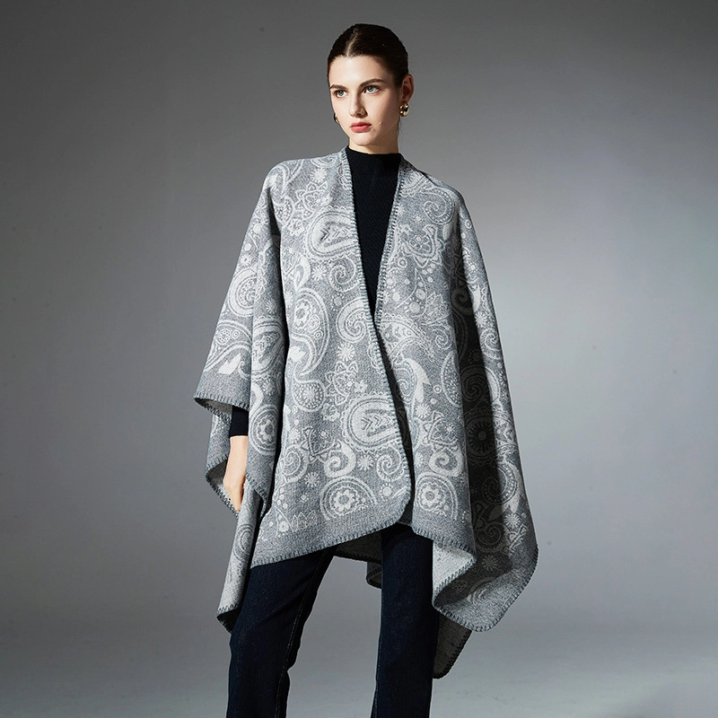 Winte Paisley Shawl Poncho Women Teardrop Wool Cardigans Coat Winte Paisley Shawl Poncho Women Teardrop Wool Cardigans Coat