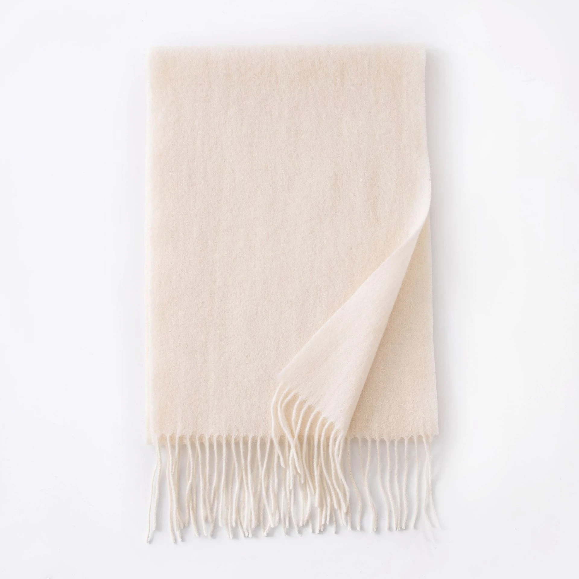Ladies Plain 100 Wool Scarf For Winter With Tassel
