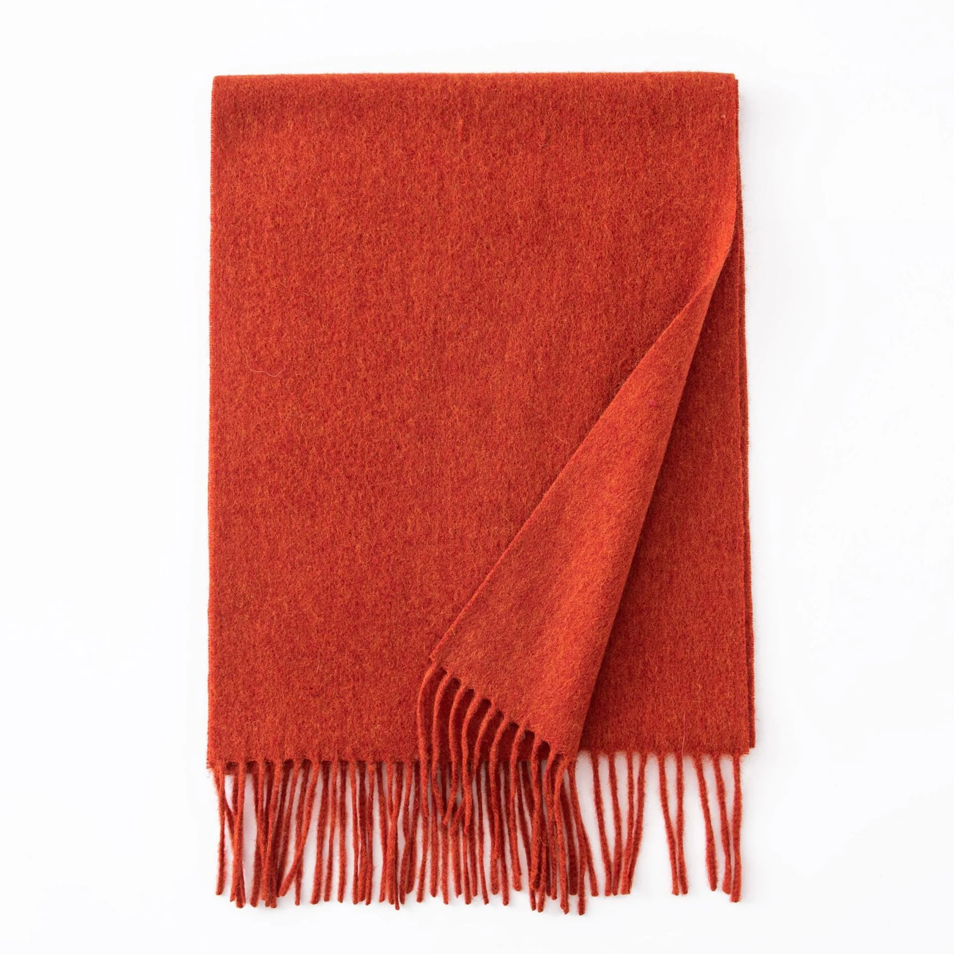 Ladies Plain 100 Wool Scarf For Winter With Tassel