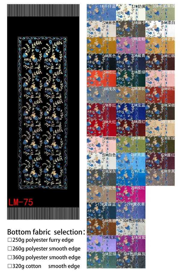 Wholesale Fancy Faux Cashmere Black Embroidered Shawl With Fringe Wholesale Fancy Faux Cashmere Black Embroidered Shawl With Fringe