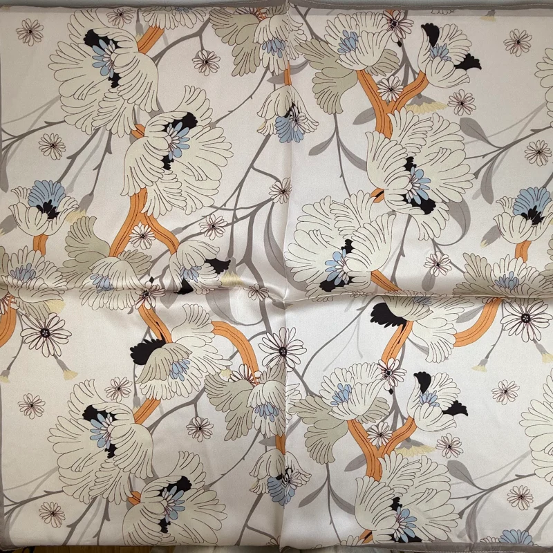 Wholesale Pure Mulberry Silk Digital painting Designer Floral Scarf Wholesale Pure Mulberry Silk Digital painting Designer Floral Scarf