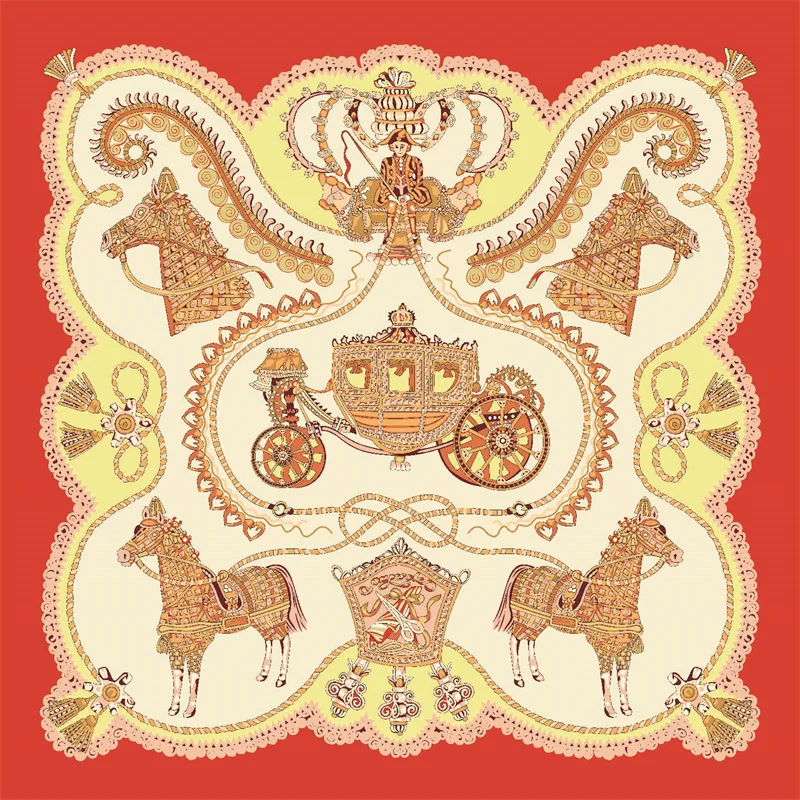 Wholesale Double Sided Horse Print Silk Scarf For Women 53x53 Wholesale Double Sided Horse Print Silk Scarf For Women 53x53