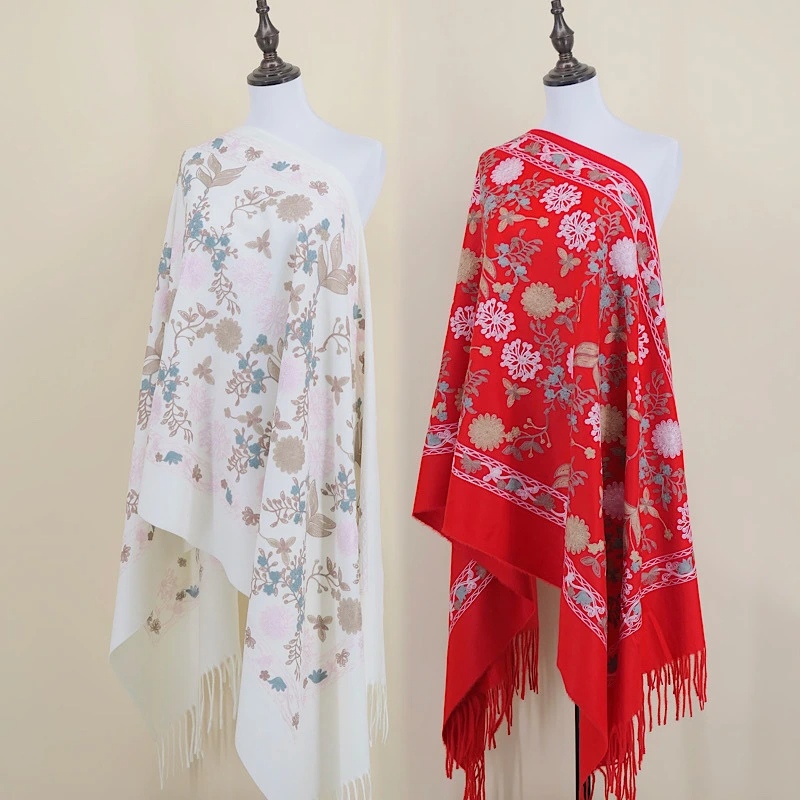 Luxury Embroidered Edge Shawl