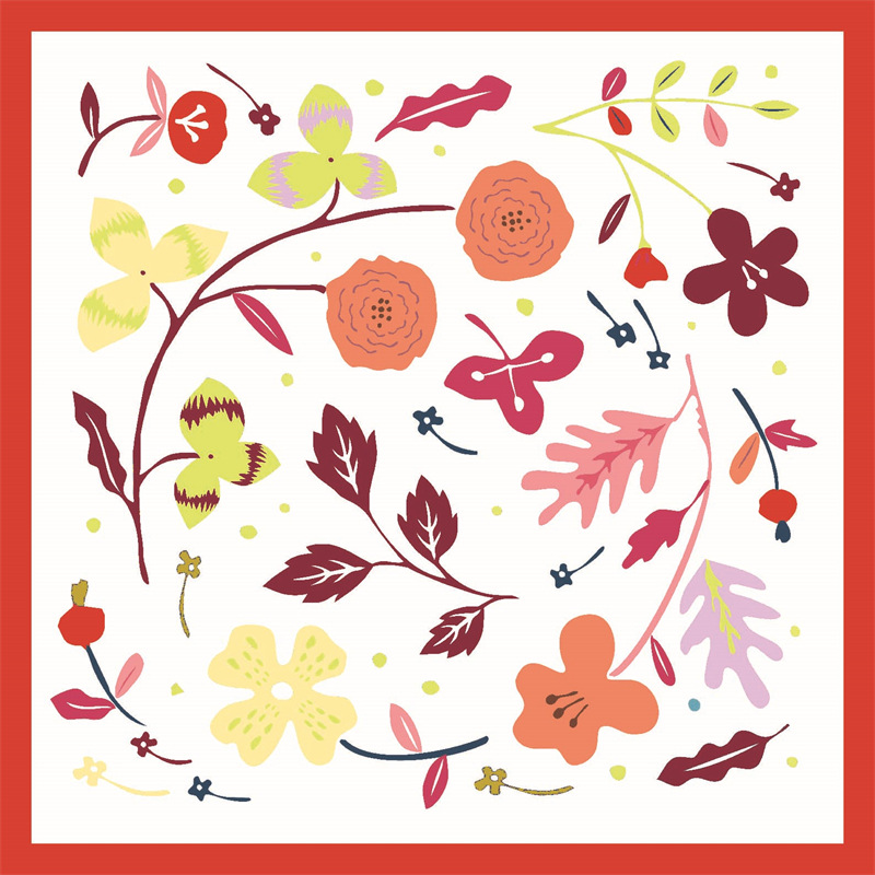 Wholesale Cute Double Sided Custom Ladies Silk Scarf With Print Wholesale Cute Double Sided Custom Ladies Silk Scarf With Print