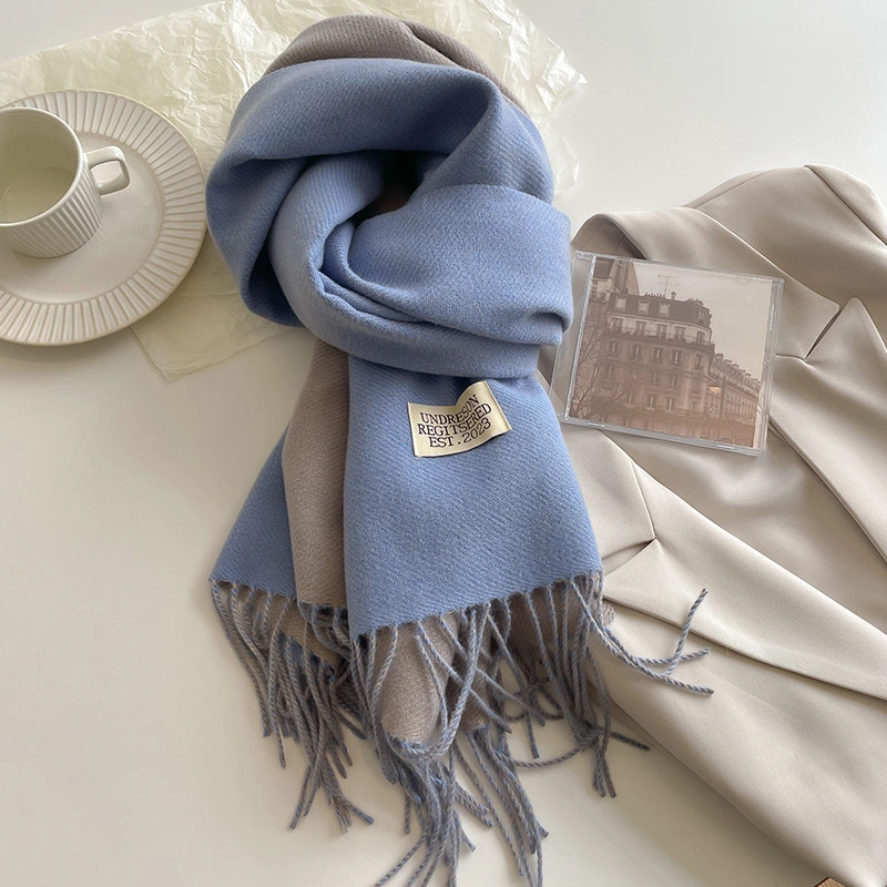 Wholesale Reversible Scarf Ladies Solid Color Scarf With Logo Wholesale Reversible Scarf Ladies Solid Color Scarf With Logo