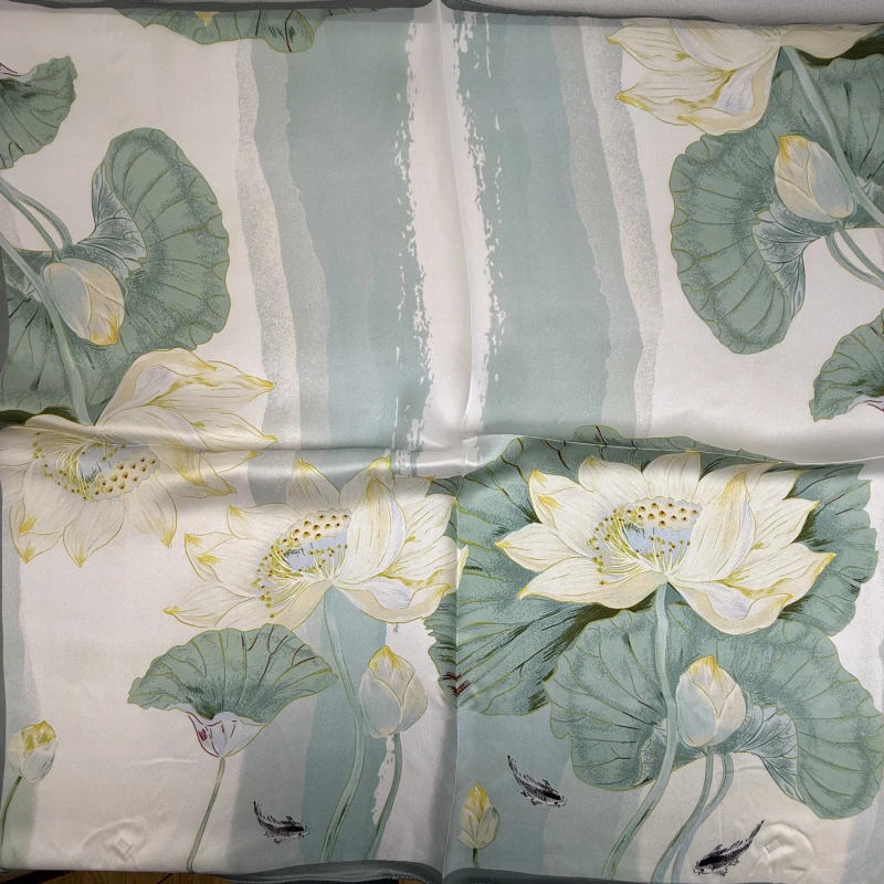 Chinese Style Wholesale 100% Pure Silk Lotus Scarves Chinese Style Wholesale 100% Pure Silk Lotus Scarves