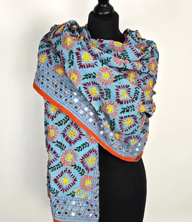 Vintage Floral Embroidered Shawls