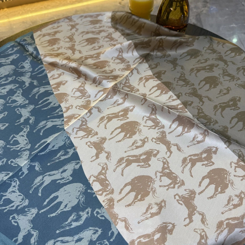 2026 Year of the Horse Exclusive Wholesale 100% Silk Horse Print Scarf