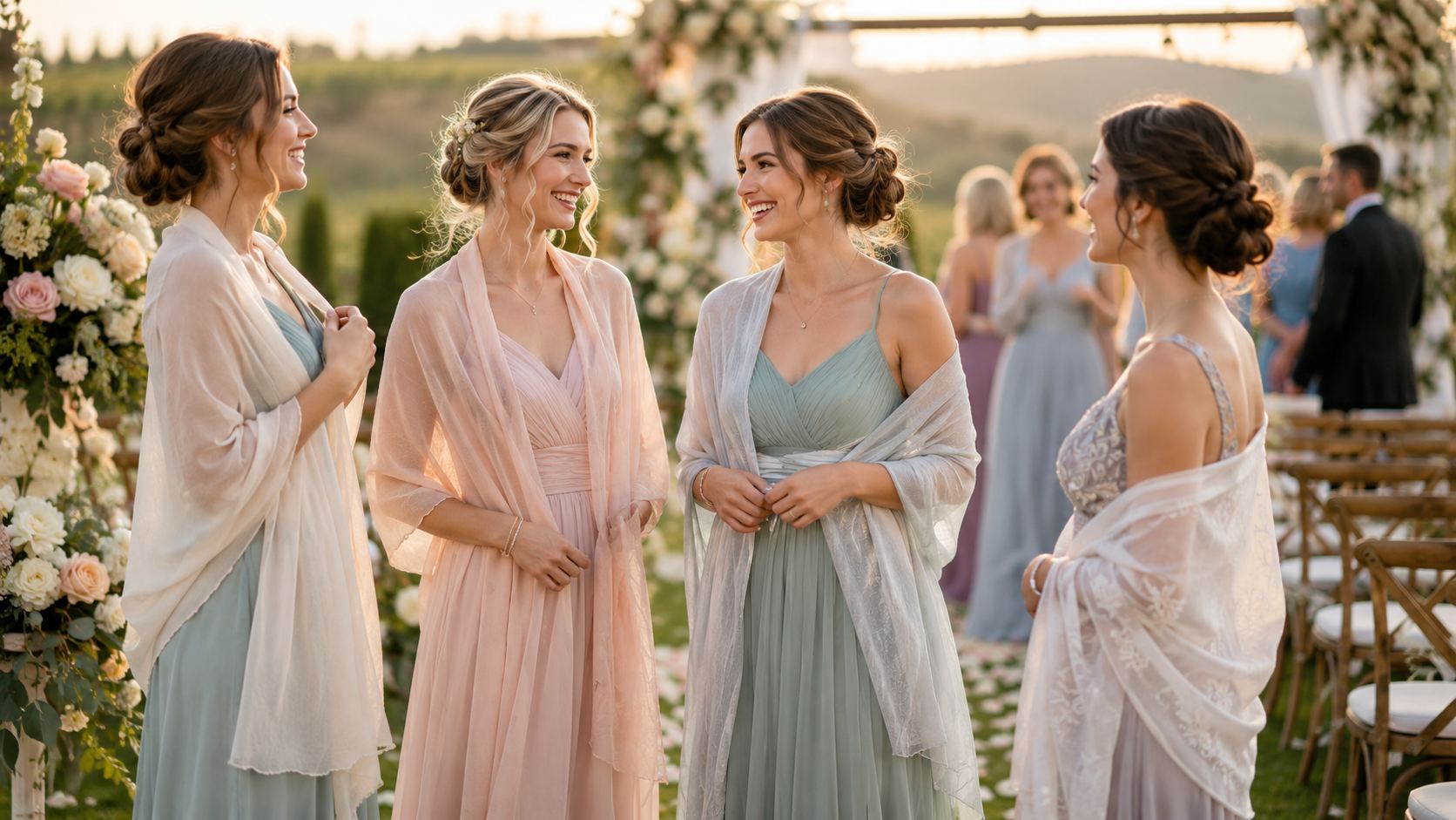 Lightweight Wedding Shawls for Summer Guests, Bridesmaids, and Outdoor Ceremonies