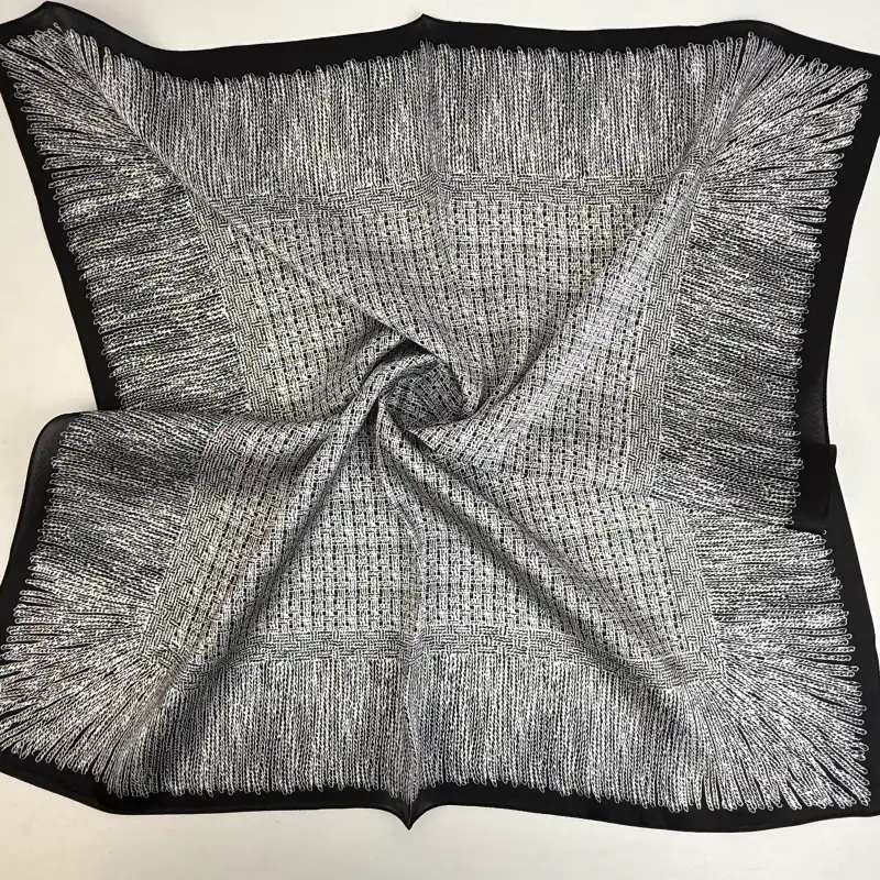 Wholesale Custom Designs 100% Silk Black & White Scarves