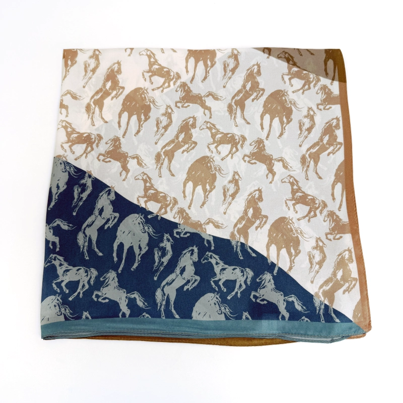 2026 Year of the Horse Exclusive Wholesale 100% Silk Horse Print Scarf