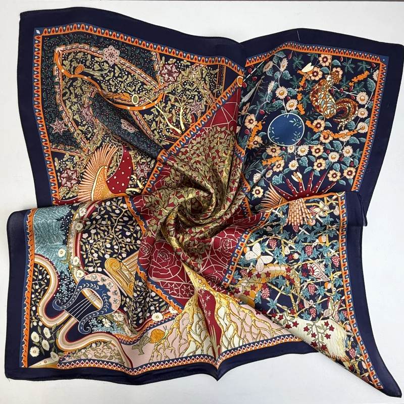 100% Pure Mulberry Silk Scarf Wholesale Printed Life Tree Silk Headband Scarf