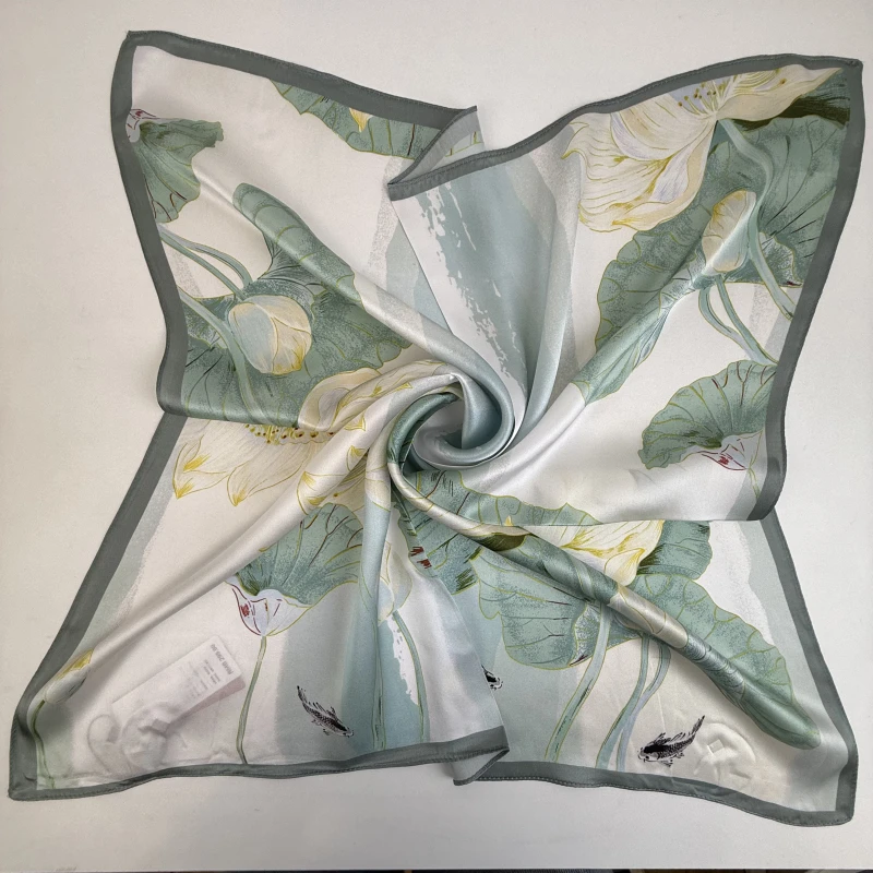 Chinese Style Wholesale 100% Pure Silk Lotus Scarves