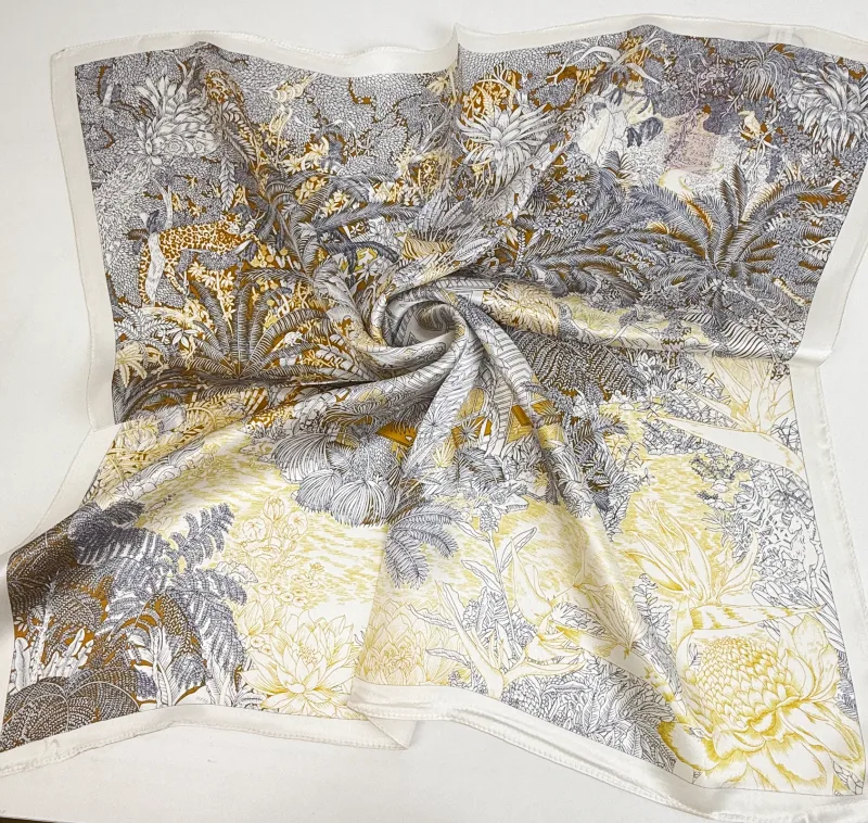 Wholesale 100% Pure Mulberry bulk silk floral & architectural print scarf