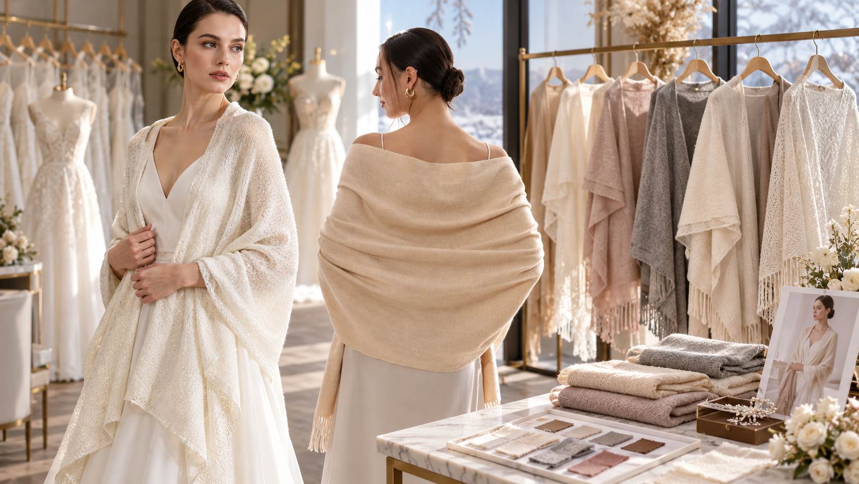 How Bridal Boutiques Can Source Wedding Shawls for Fall and Winter Bridal Collections