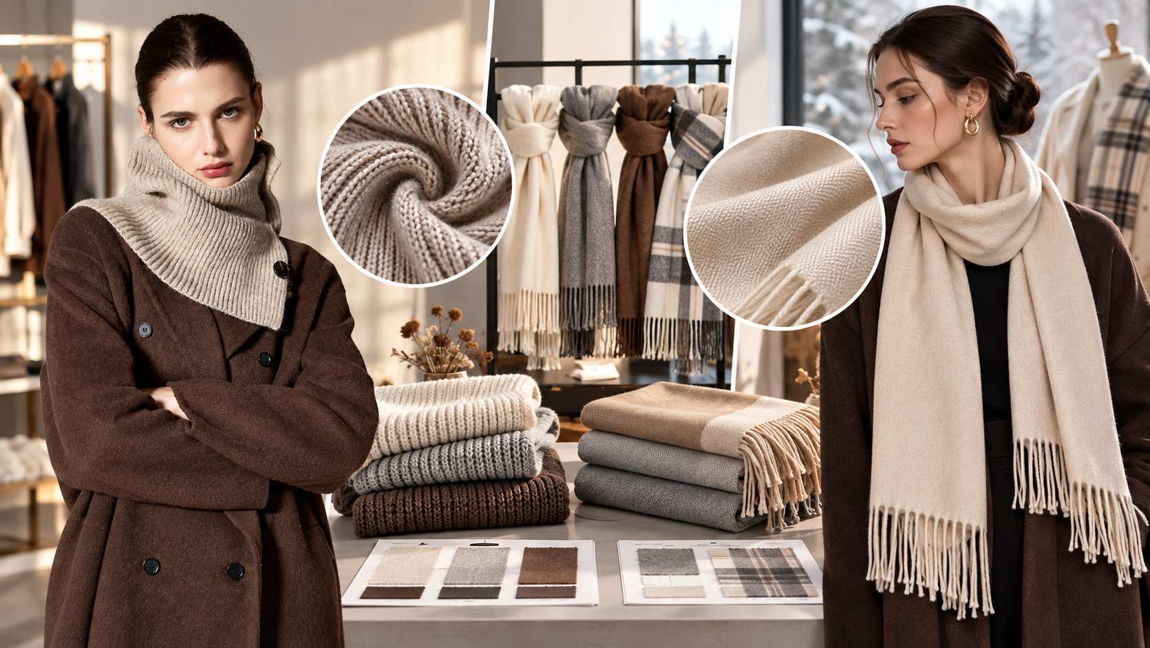 How Retail Buyers Can Compare Knitted and Woven Winter Scarves for Fall/Winter Assortments