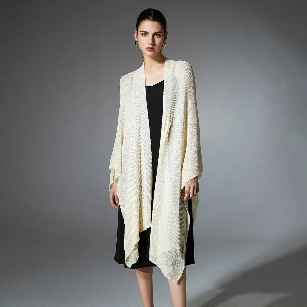 Lightweight knitted plain wedding shawl for bridal sample fitting and seasonal sourcing